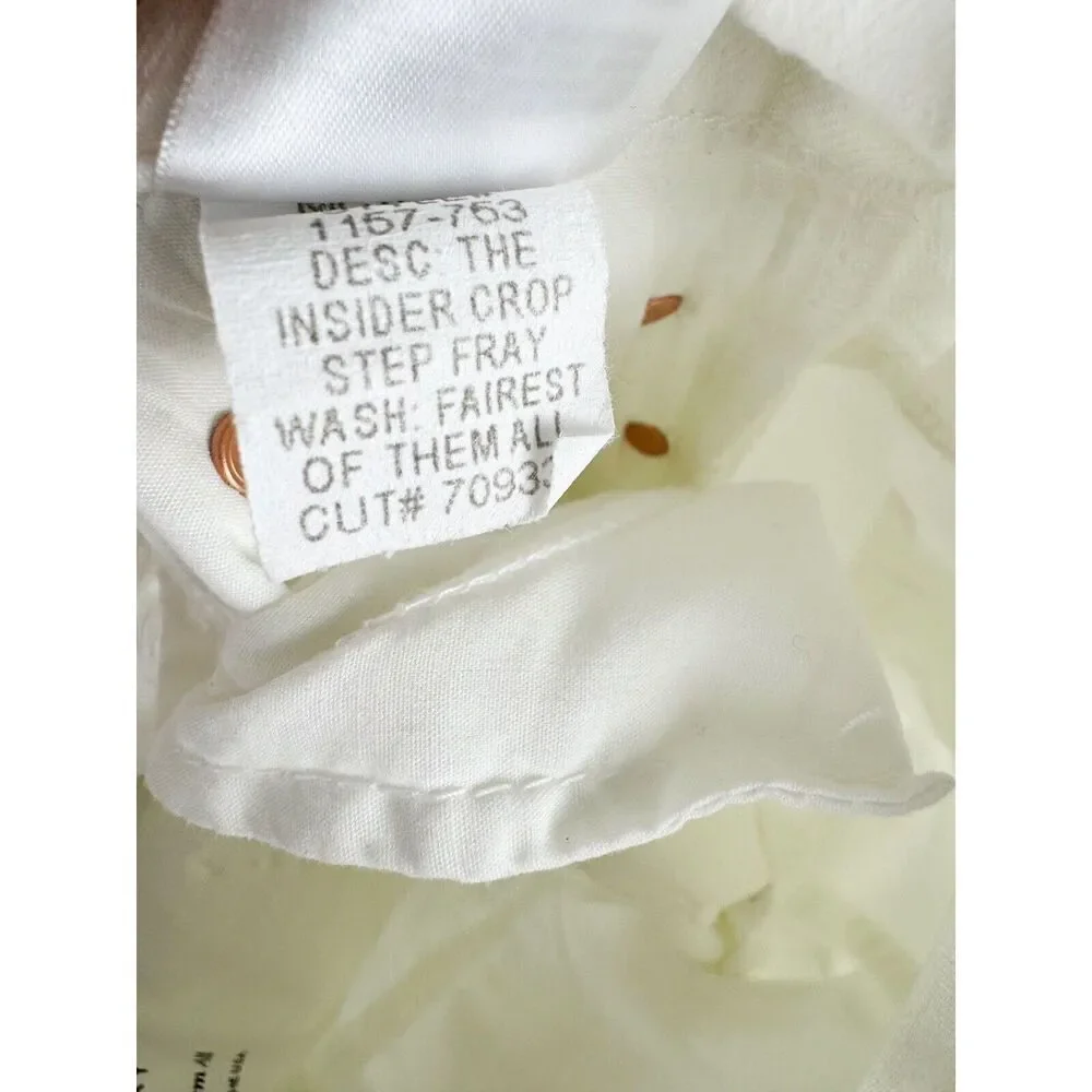 MOTHER Sz 24 The Insider Crop Step Fray Fairest White Straight Leg Jeans - Picture 11 of 11